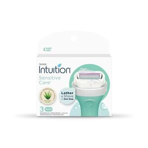 2 Schick Intuition Sensitive Skin 3 Razor Refills, Aloe & Vitamin E, NEW IN BOX